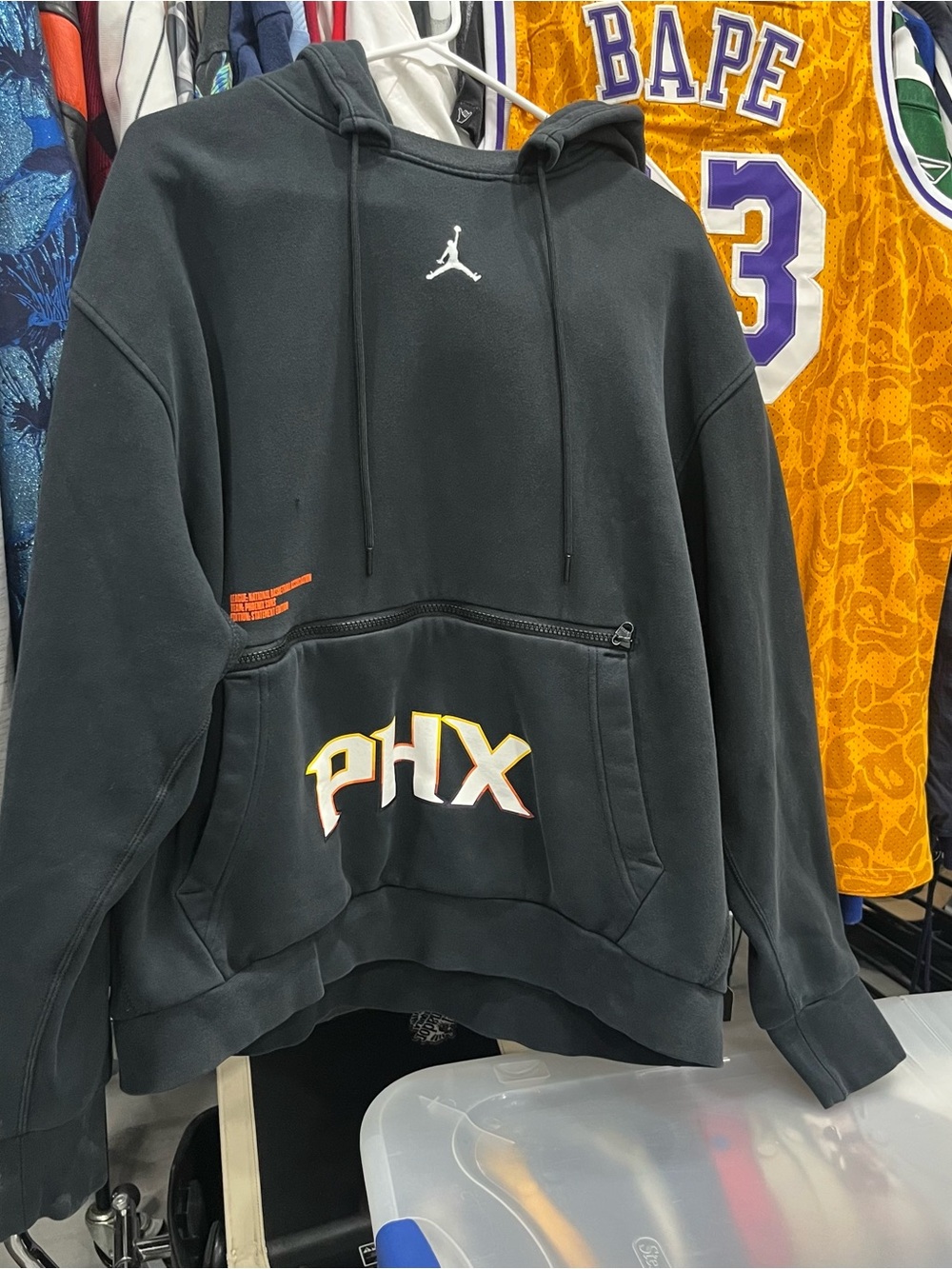 Jordan Black PHX Pullover Hoodie with White Jumpman